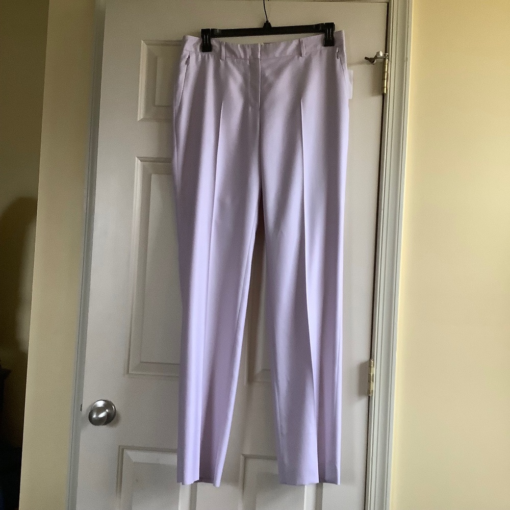 AKRIS Cashmere Mulberry Silk Blend Long Trousers Pant Light Iris SZ 10